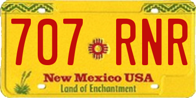 NM license plate 707RNR