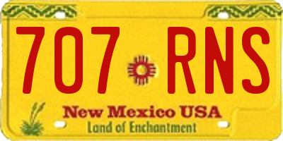 NM license plate 707RNS