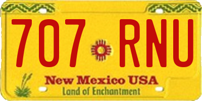 NM license plate 707RNU