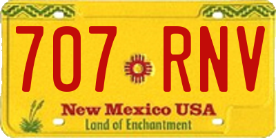 NM license plate 707RNV