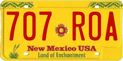 NM license plate 707ROA