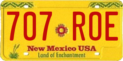 NM license plate 707ROE