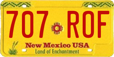 NM license plate 707ROF