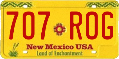 NM license plate 707ROG