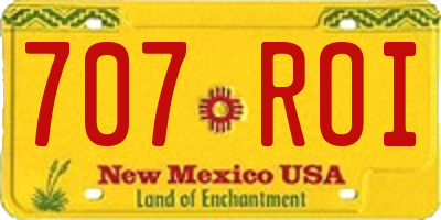 NM license plate 707ROI