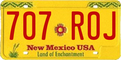 NM license plate 707ROJ