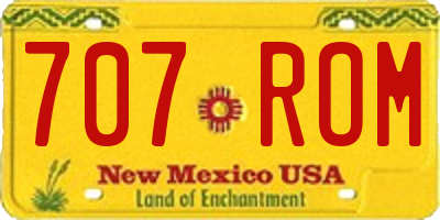 NM license plate 707ROM