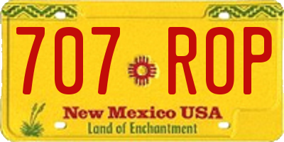 NM license plate 707ROP