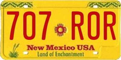 NM license plate 707ROR