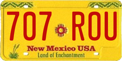 NM license plate 707ROU