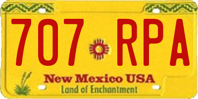 NM license plate 707RPA