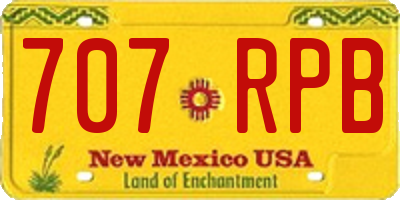 NM license plate 707RPB