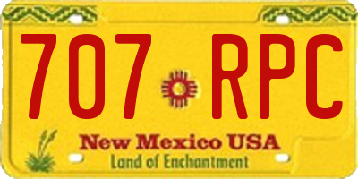 NM license plate 707RPC