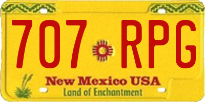 NM license plate 707RPG