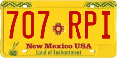 NM license plate 707RPI