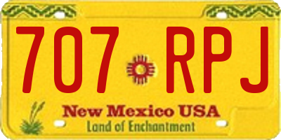 NM license plate 707RPJ