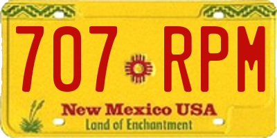 NM license plate 707RPM