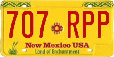 NM license plate 707RPP