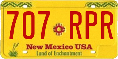 NM license plate 707RPR