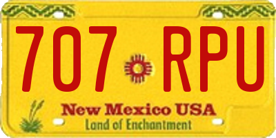 NM license plate 707RPU