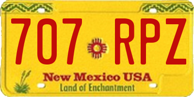 NM license plate 707RPZ