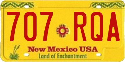 NM license plate 707RQA