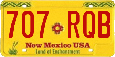 NM license plate 707RQB