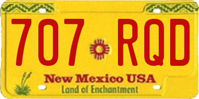 NM license plate 707RQD