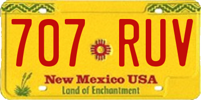 NM license plate 707RUV