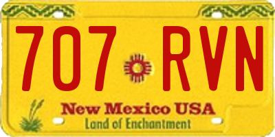 NM license plate 707RVN