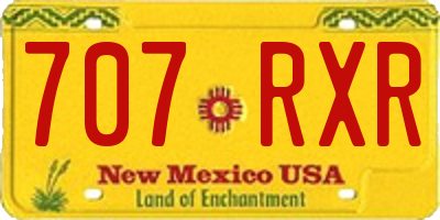 NM license plate 707RXR