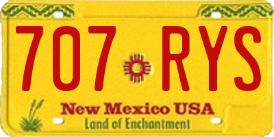 NM license plate 707RYS