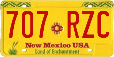 NM license plate 707RZC