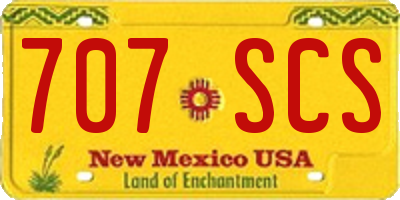 NM license plate 707SCS