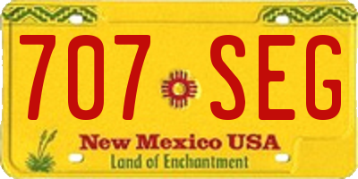 NM license plate 707SEG