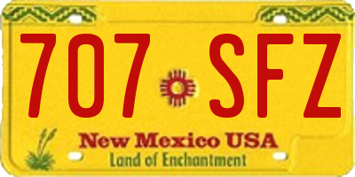 NM license plate 707SFZ
