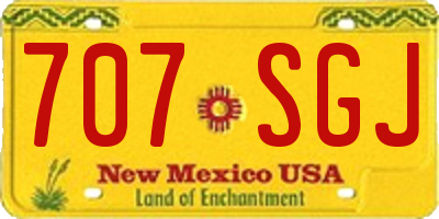 NM license plate 707SGJ