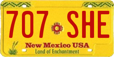 NM license plate 707SHE