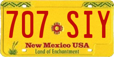 NM license plate 707SIY