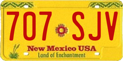 NM license plate 707SJV