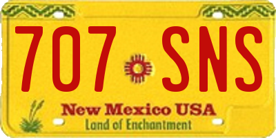 NM license plate 707SNS