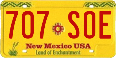 NM license plate 707SOE
