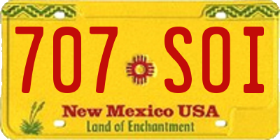 NM license plate 707SOI