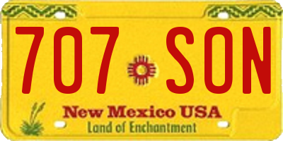 NM license plate 707SON