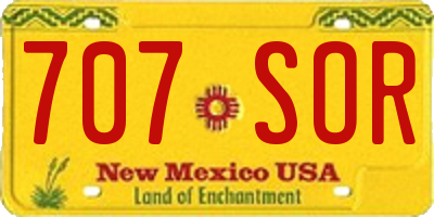 NM license plate 707SOR