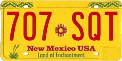 NM license plate 707SQT