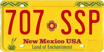 NM license plate 707SSP