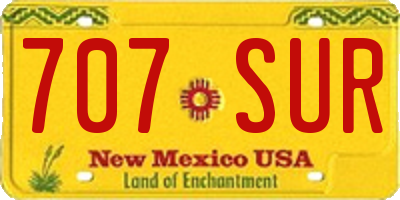 NM license plate 707SUR