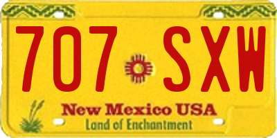 NM license plate 707SXW