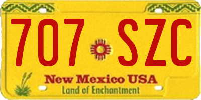 NM license plate 707SZC
